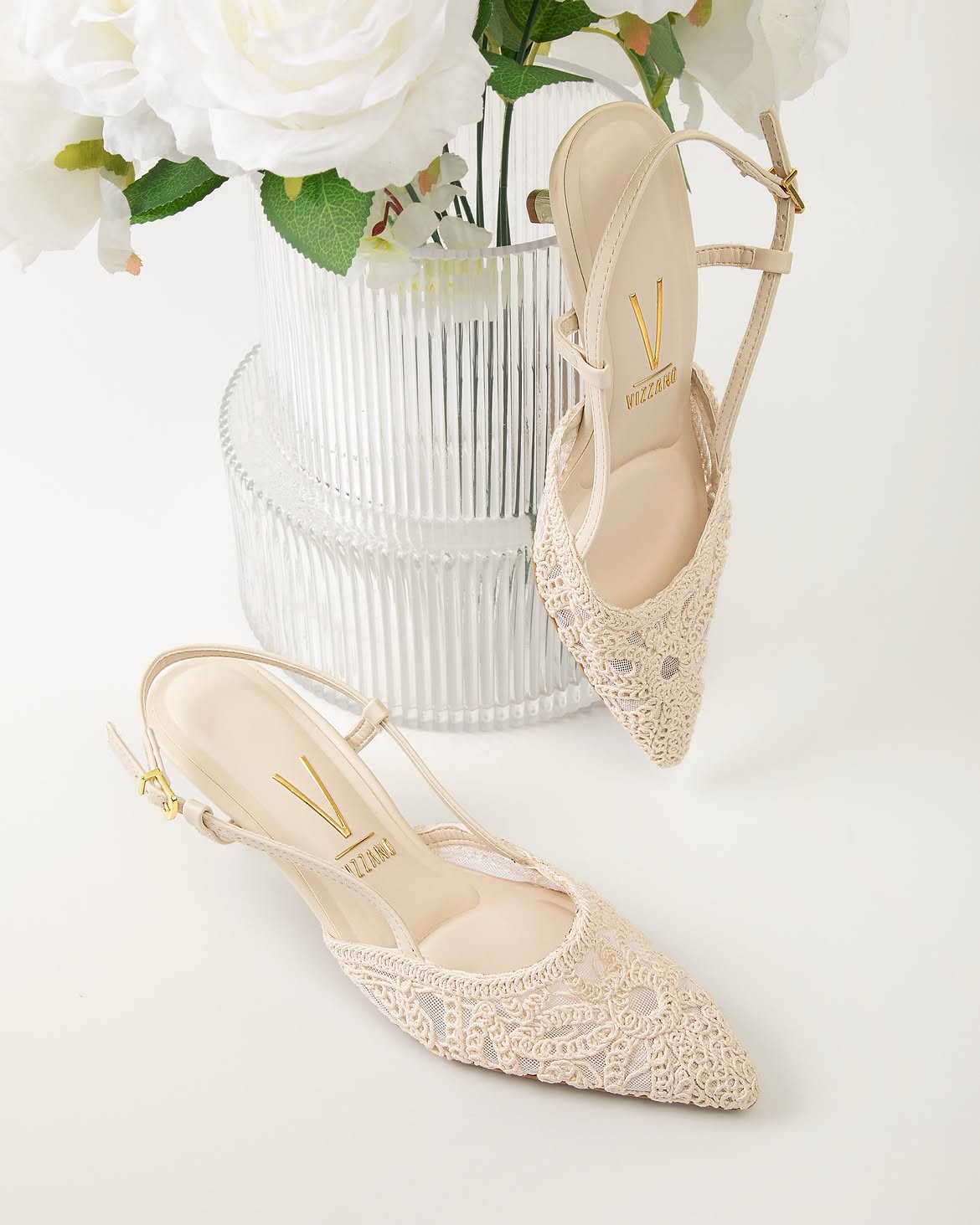 Stiletto de Novia Slingback Blanco OFF Vizzano