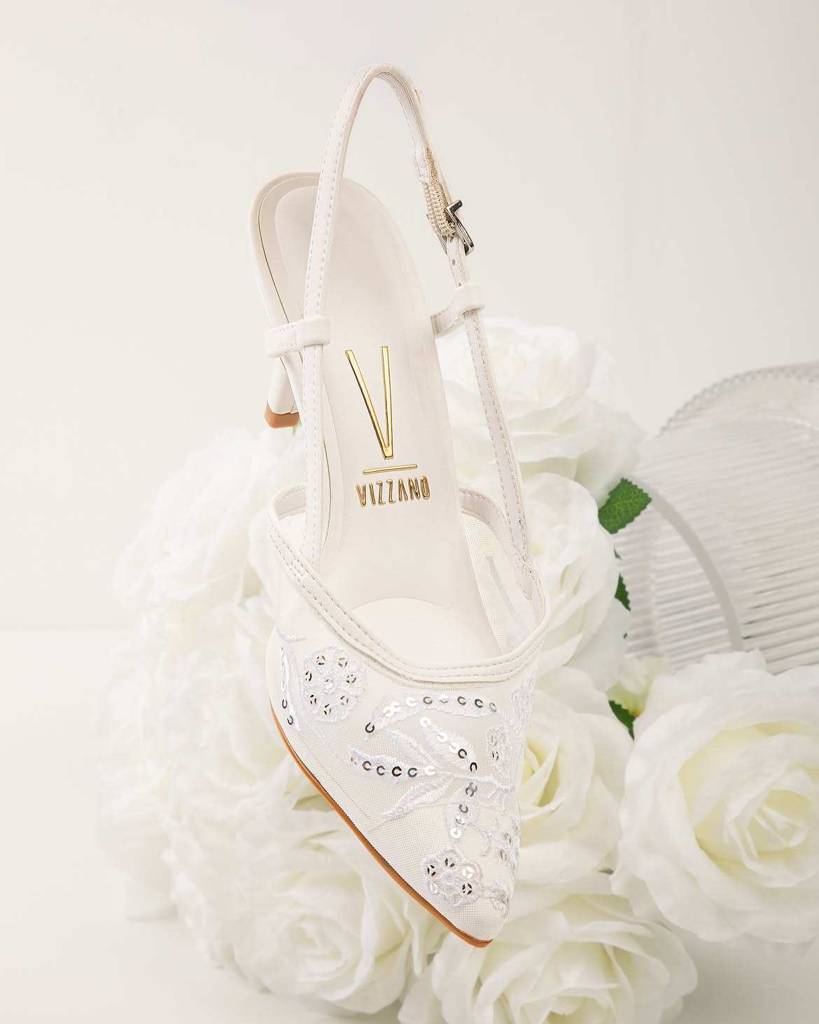 Stiletto de Novia Slingback Blanco Vizzano