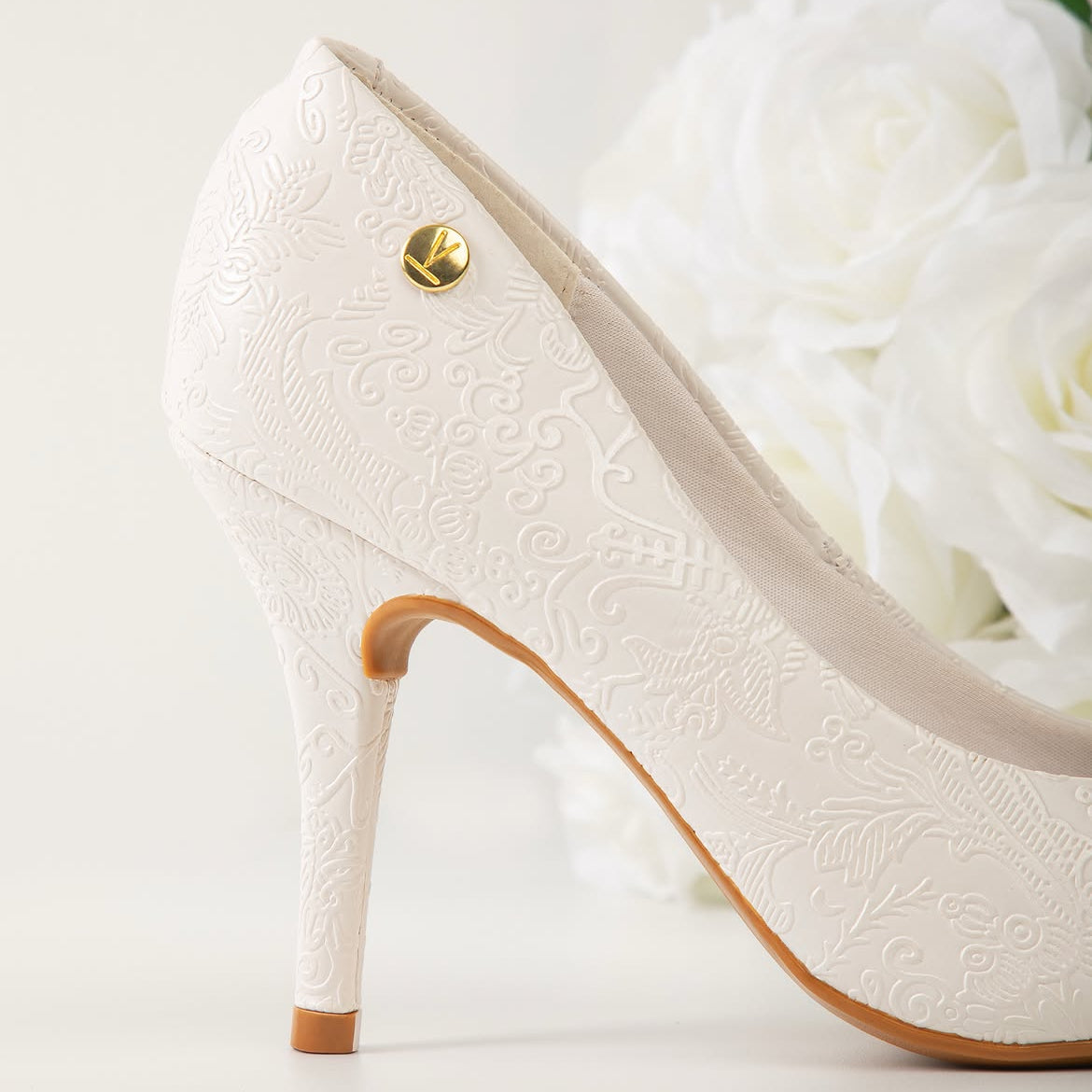 Stiletto de Novia Taco Aguja Blanco Vizzano