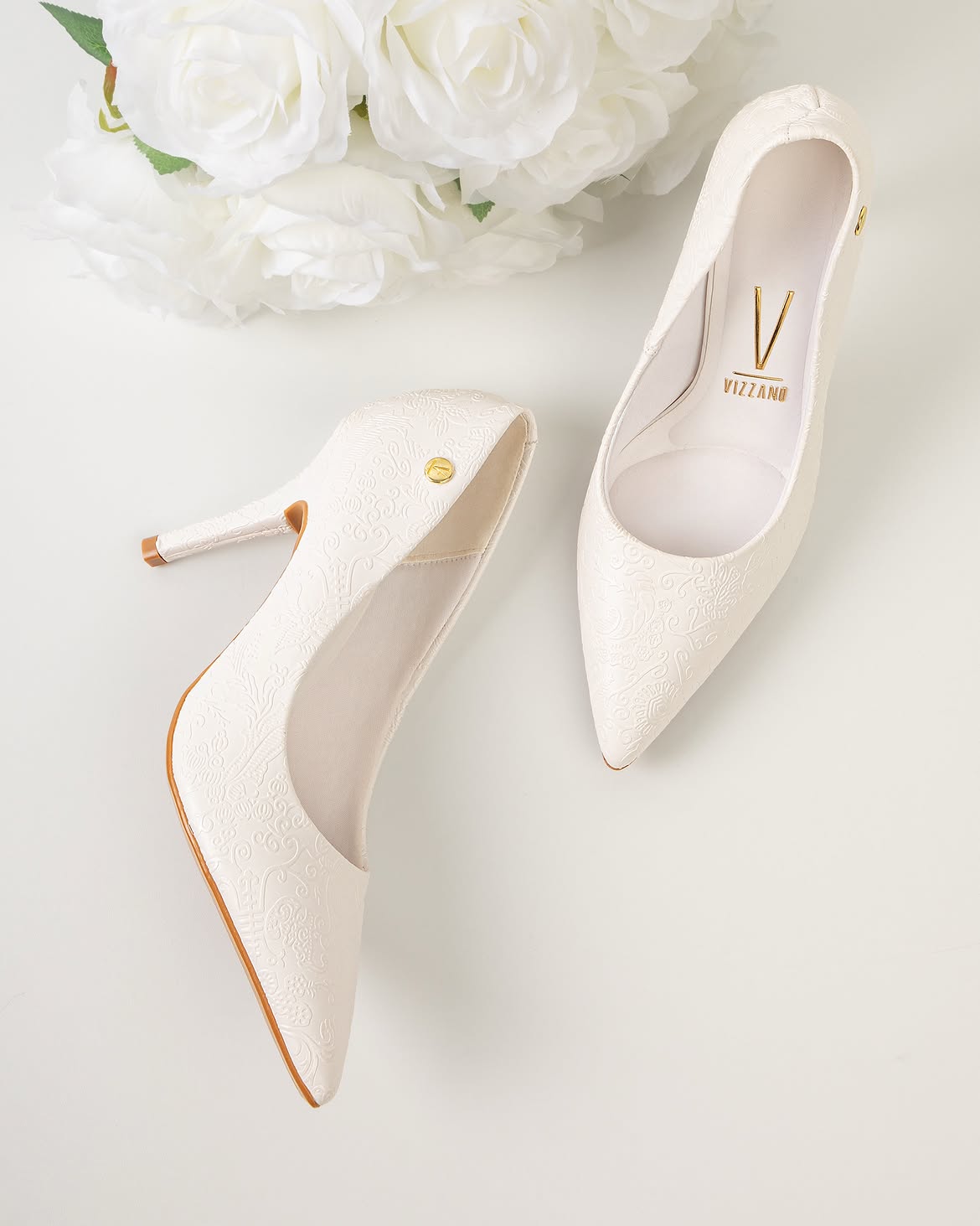 Stiletto de Novia Taco Aguja Blanco Vizzano