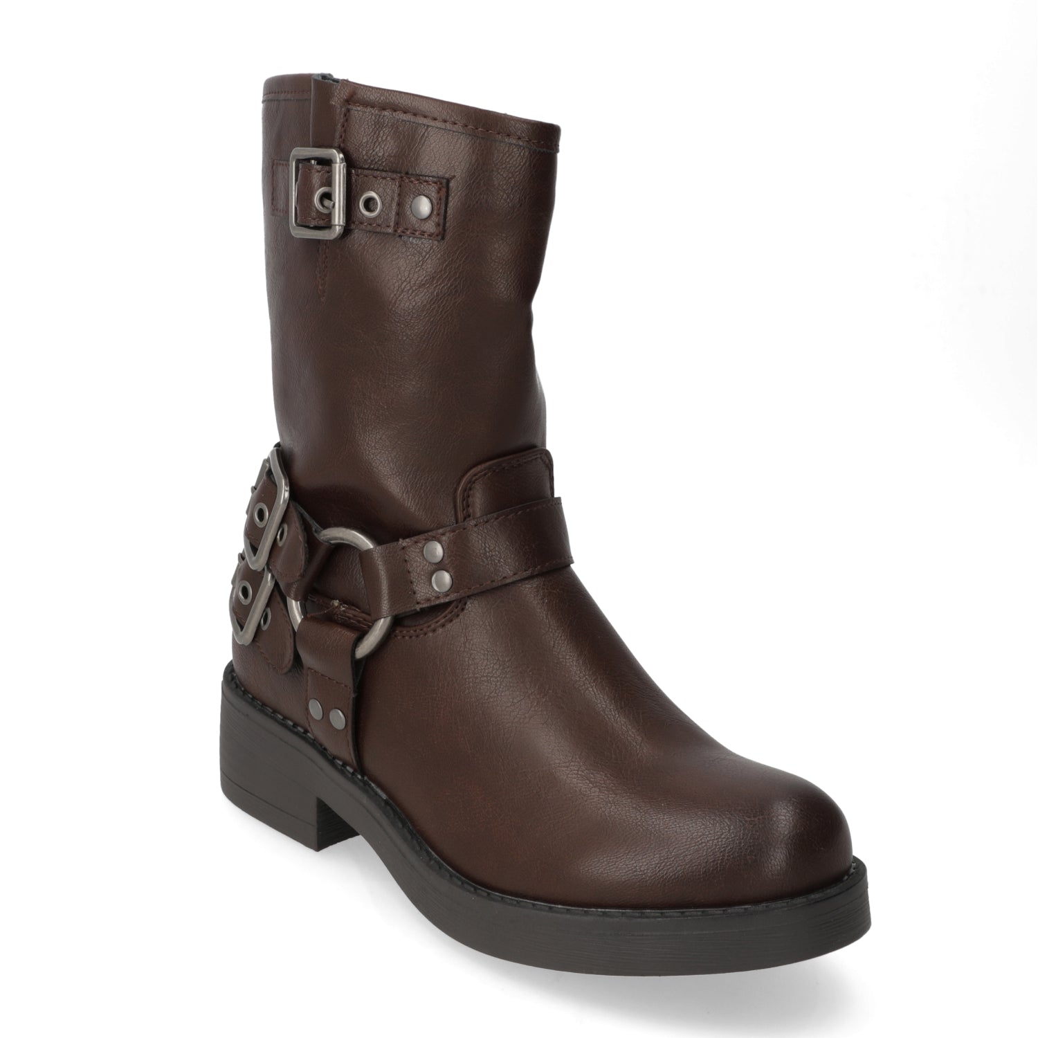 Bota Café con Hebillas 35 / Chocolate