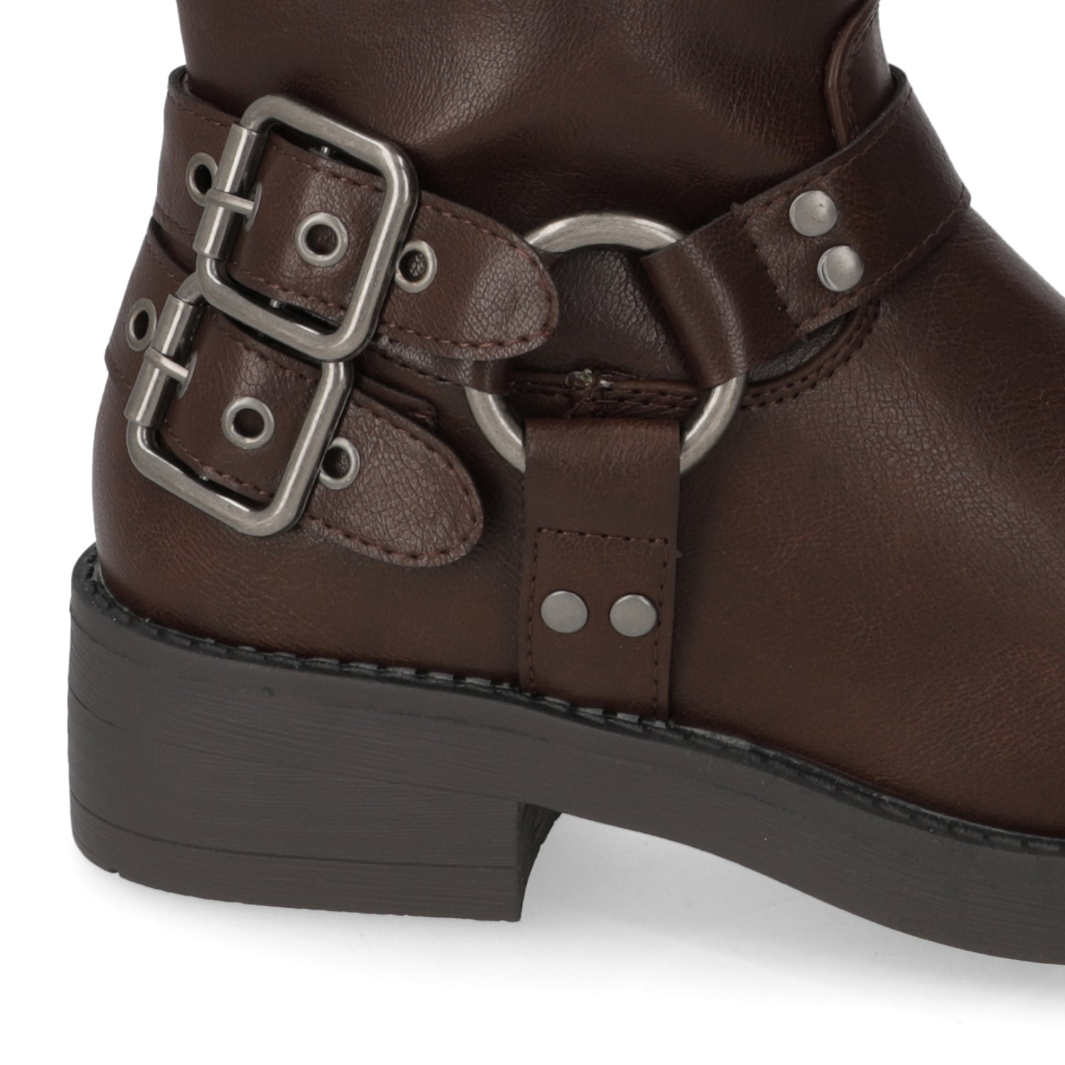 Bota Café con Hebillas 35 / Chocolate