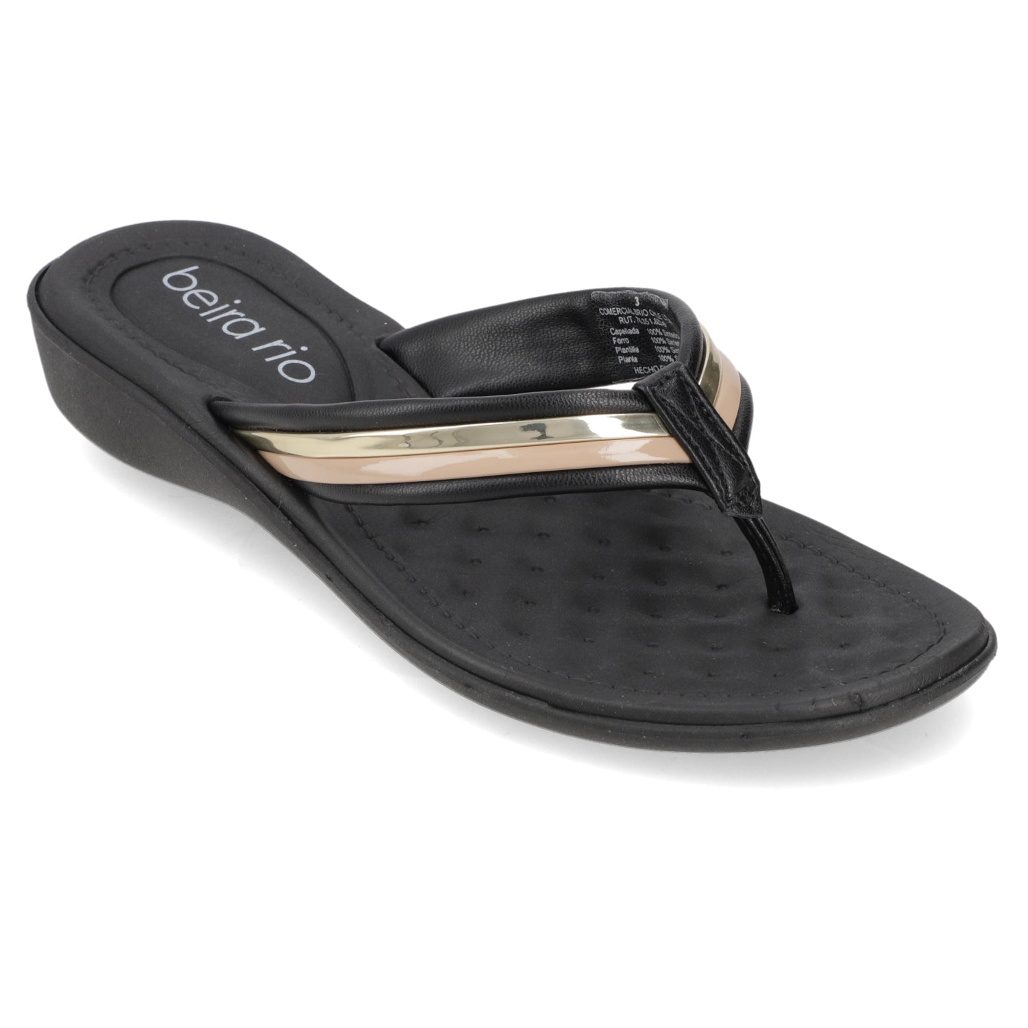 Sandalia Negro Beira Rio Ecocuero Metalizado 35 / Negro