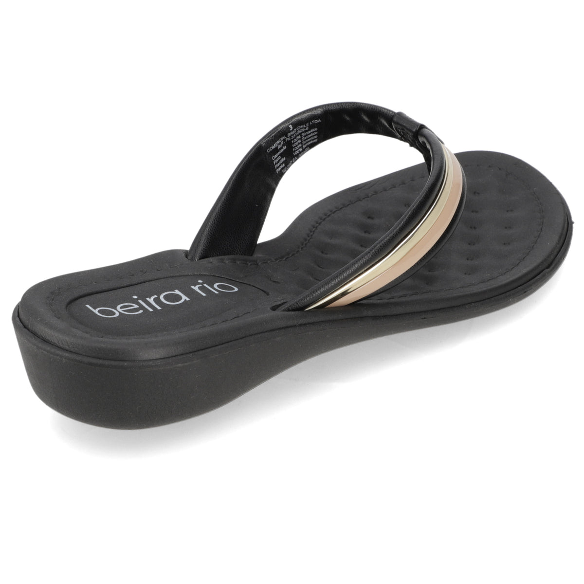 Sandalia Negro Beira Rio Ecocuero Metalizado 35 / Negro