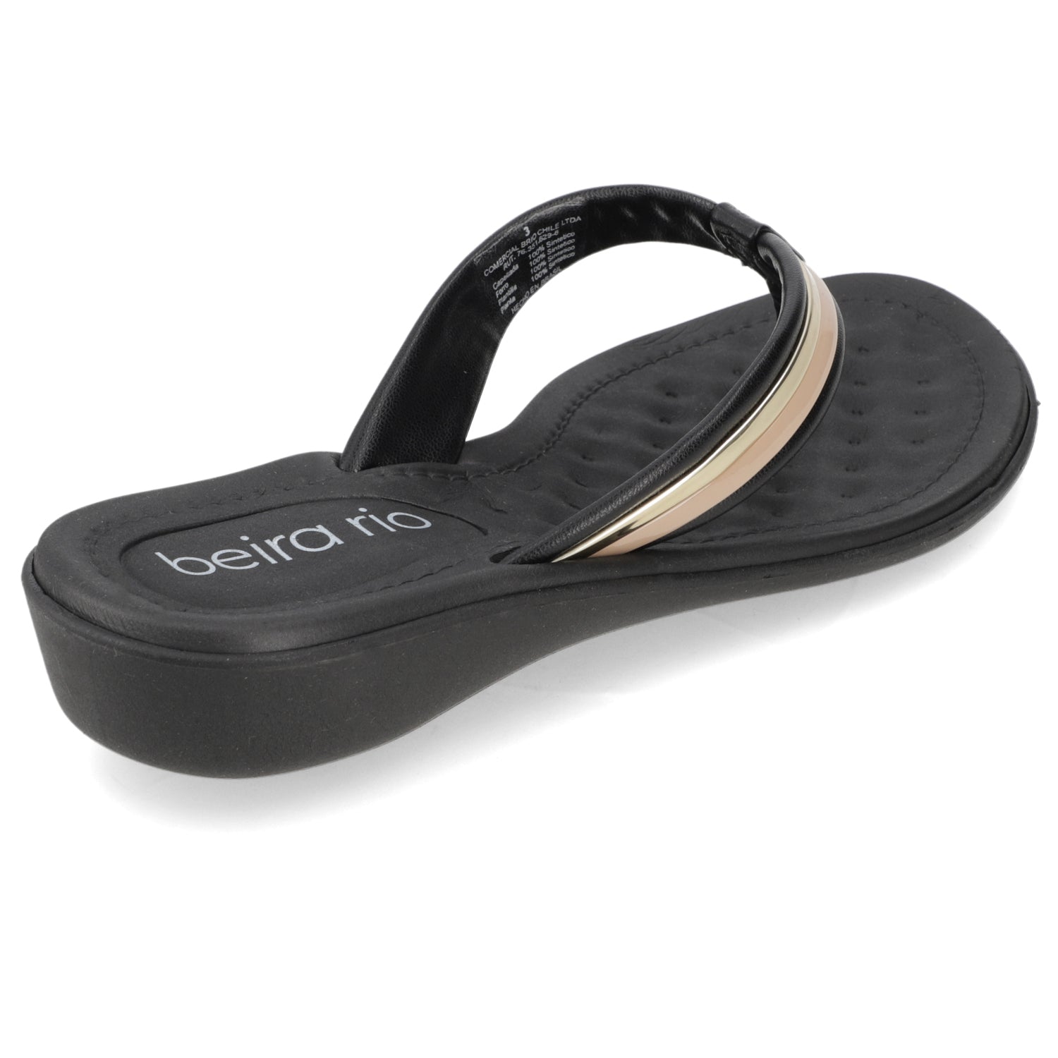 Sandalia Negro Beira Rio Ecocuero Metalizado 35 / Negro