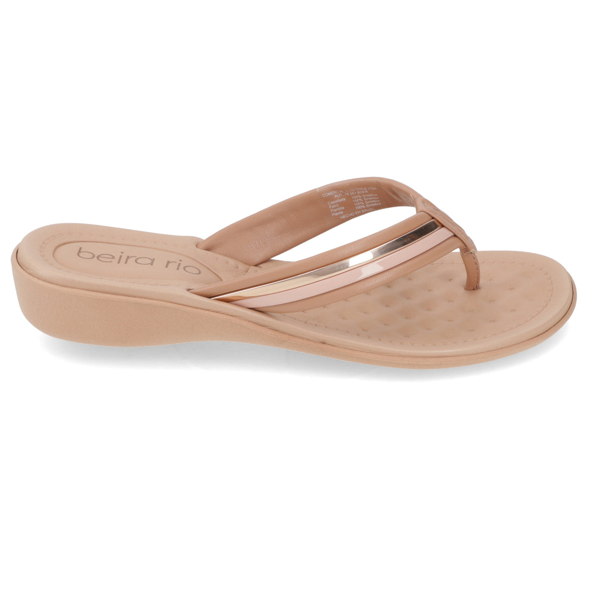 Sandalia Nude Beira Rio Ecocuero Metalizado 35 / Nude