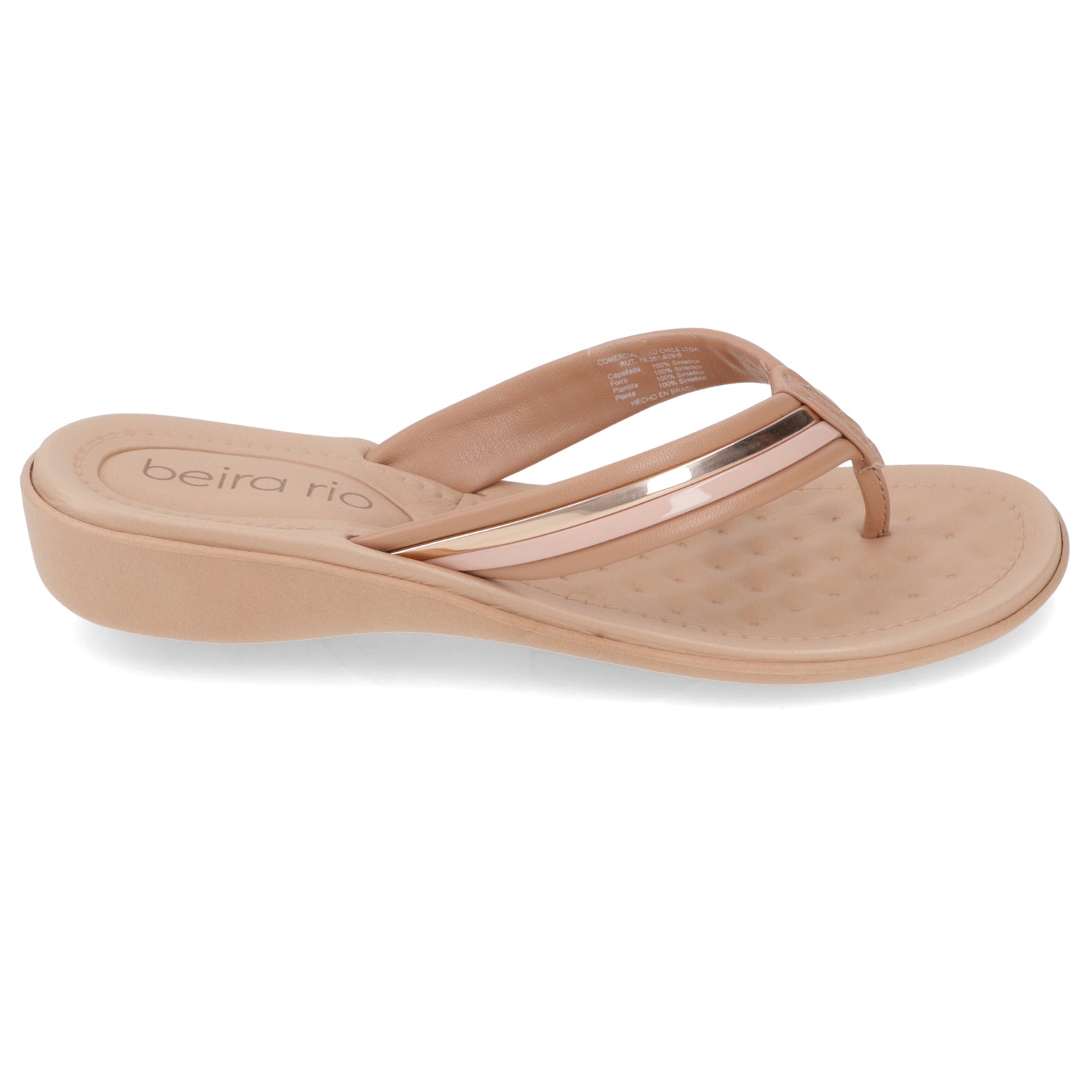 Sandalia Nude Beira Rio Ecocuero Metalizado 35 / Nude