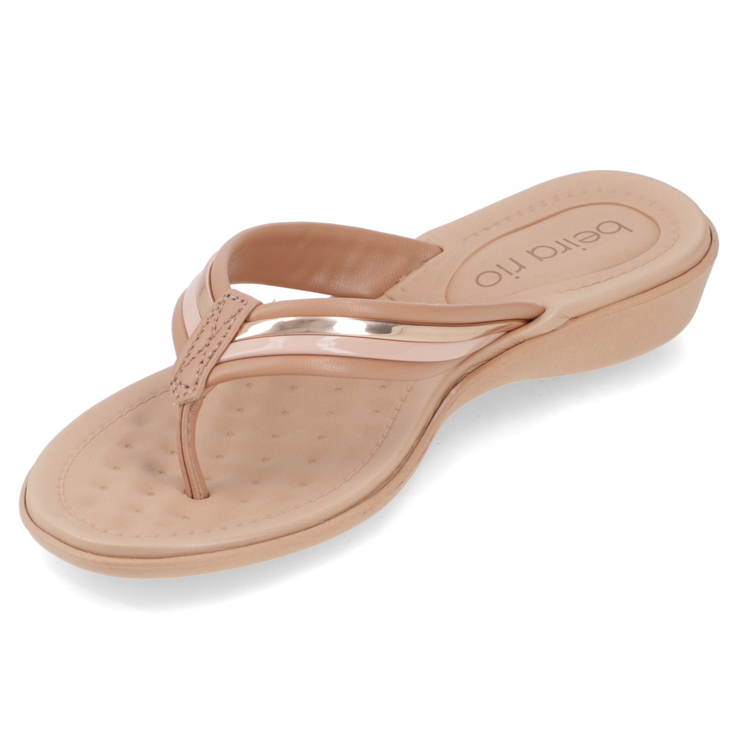 Sandalia Nude Beira Rio Ecocuero Metalizado 35 / Nude