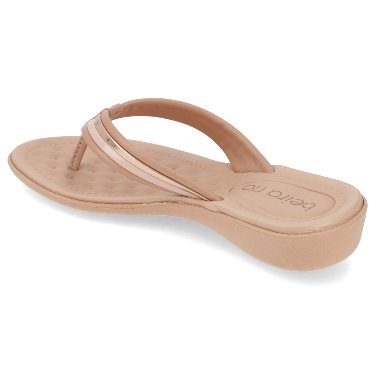 Sandalia Nude Beira Rio Ecocuero Metalizado 35 / Nude