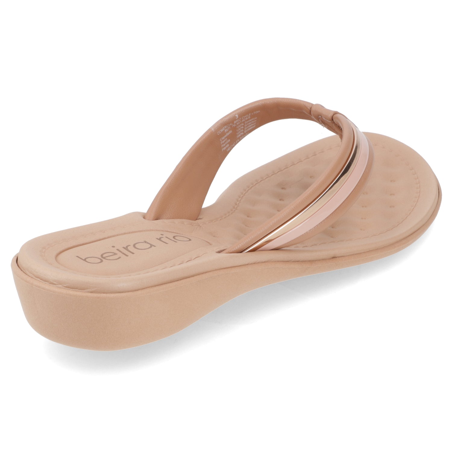 Sandalia Nude Beira Rio Ecocuero Metalizado 35 / Nude