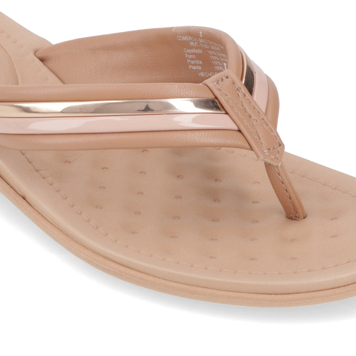 Sandalia Nude Beira Rio Ecocuero Metalizado 35 / Nude