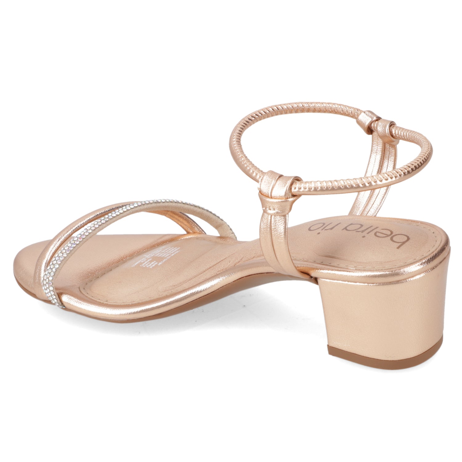 Sandalia Taco Ancho Medio Rose Gold Beira Rio Ecocuero Metalizado 35 / Rose Gold