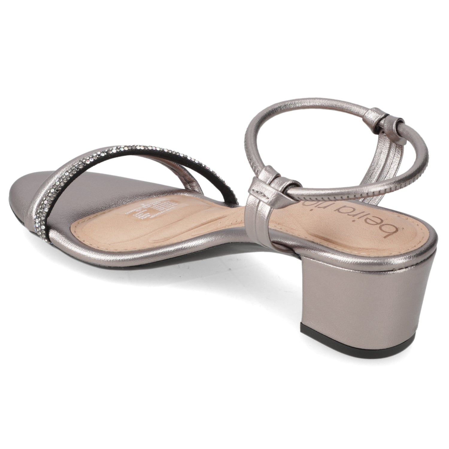 Sandalia Taco Ancho Medio Grafito Beira Rio Ecocuero Metalizado 35 / Grafito