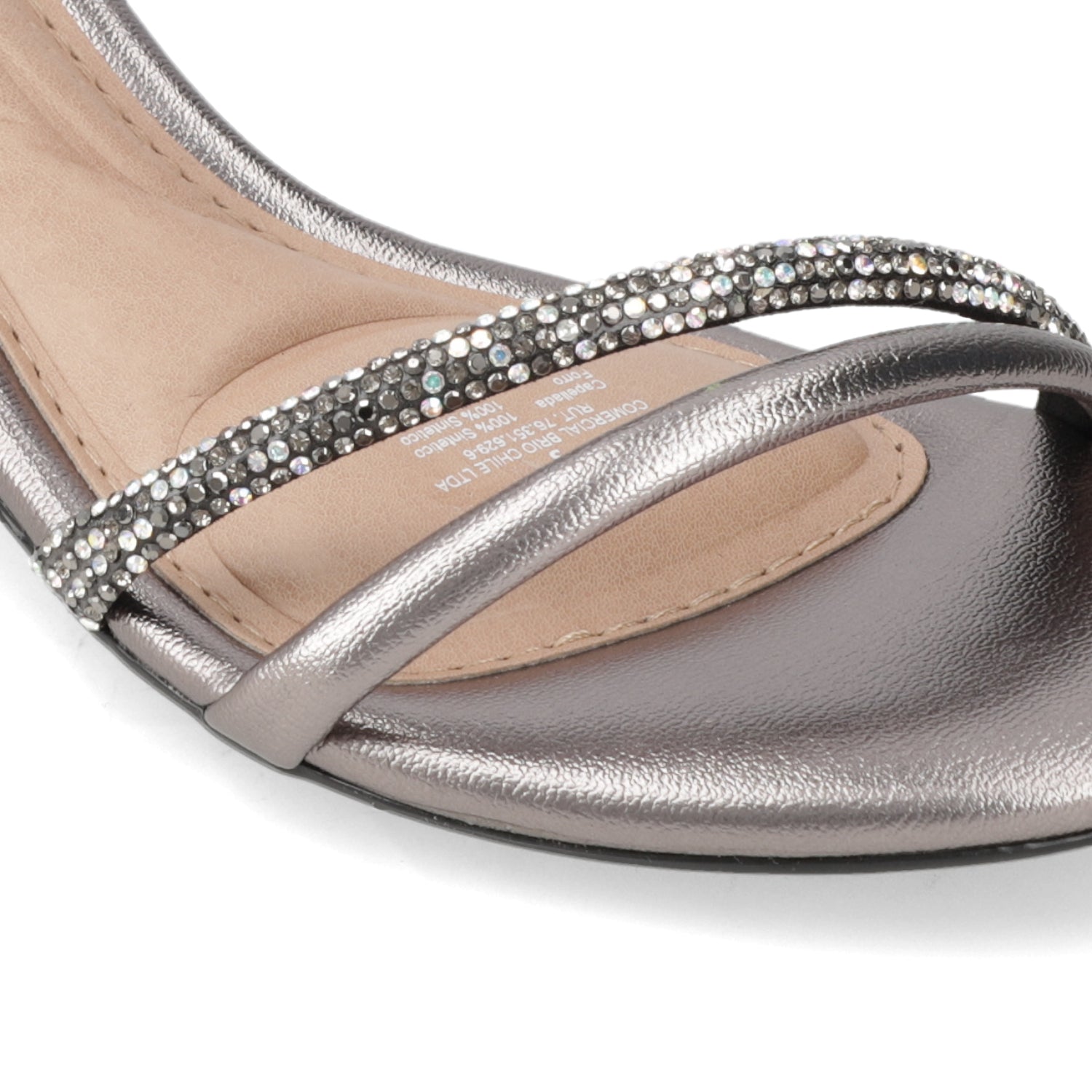 Sandalia Taco Ancho Medio Grafito Beira Rio Ecocuero Metalizado 35 / Grafito