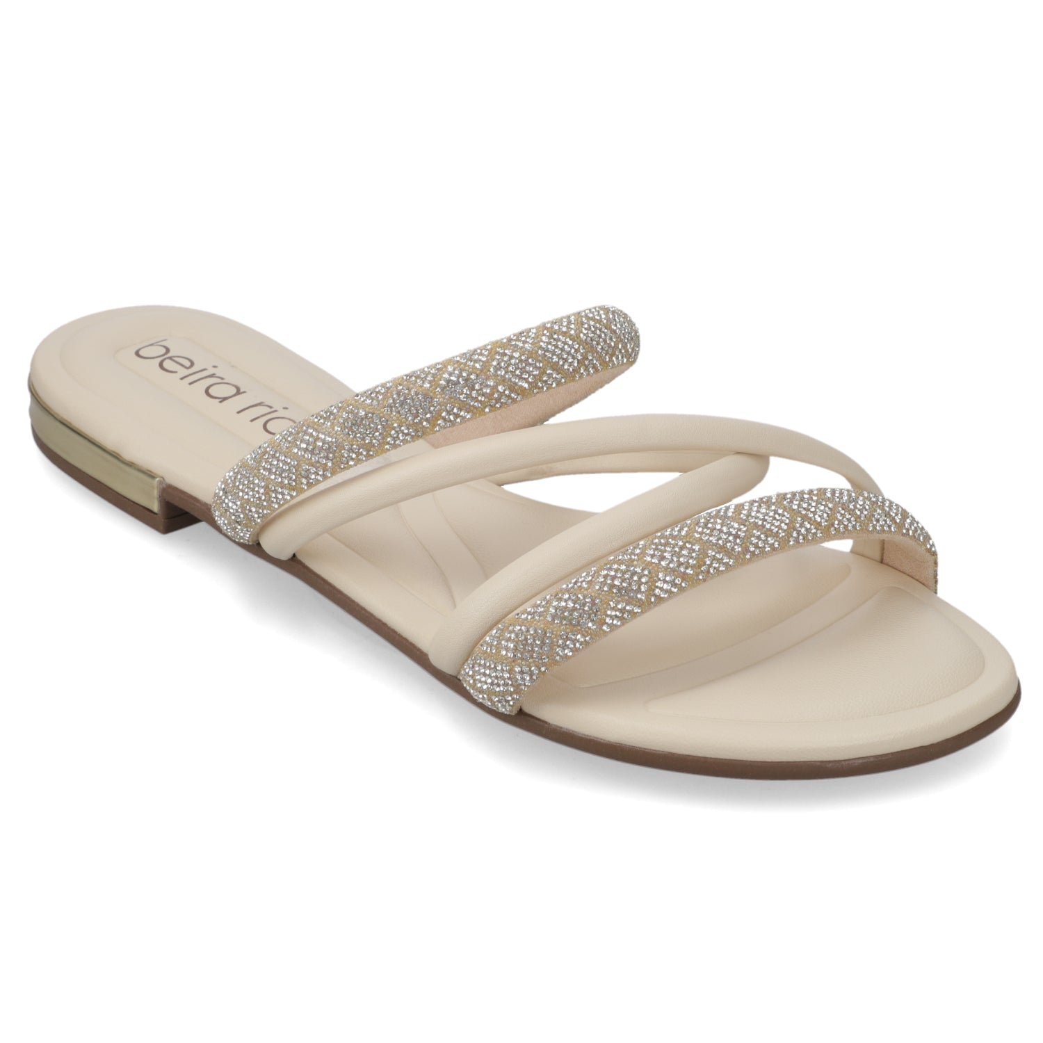 Sandalia Plana Crema Beira Rio Ecocuero 35 / Crema