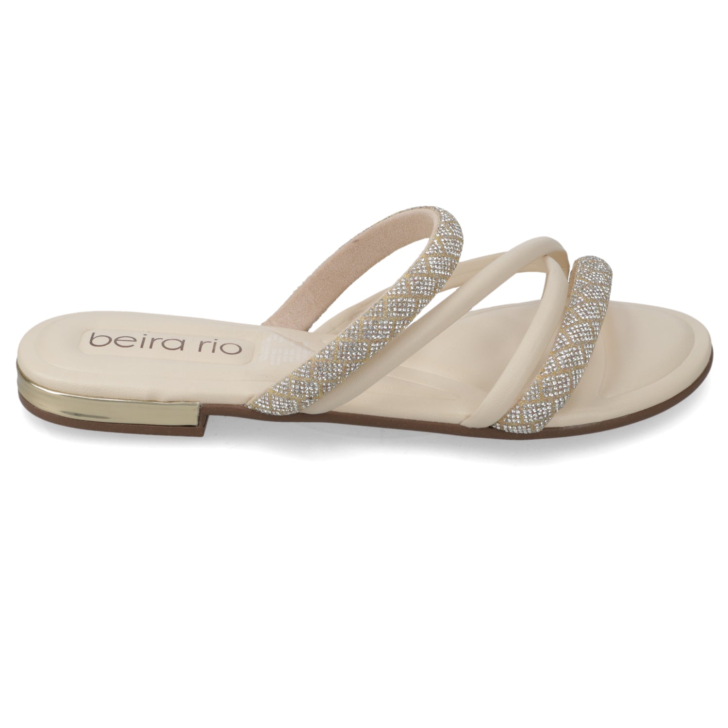 Sandalia Plana Crema Beira Rio Ecocuero 35 / Crema