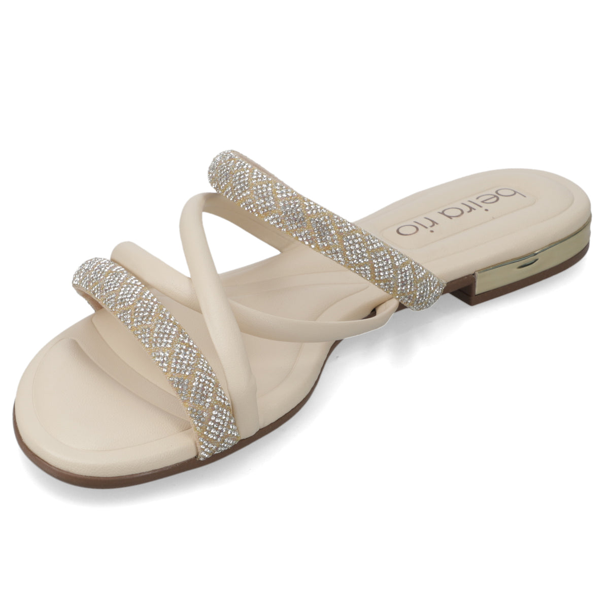 Sandalia Plana Crema Beira Rio Ecocuero 35 / Crema