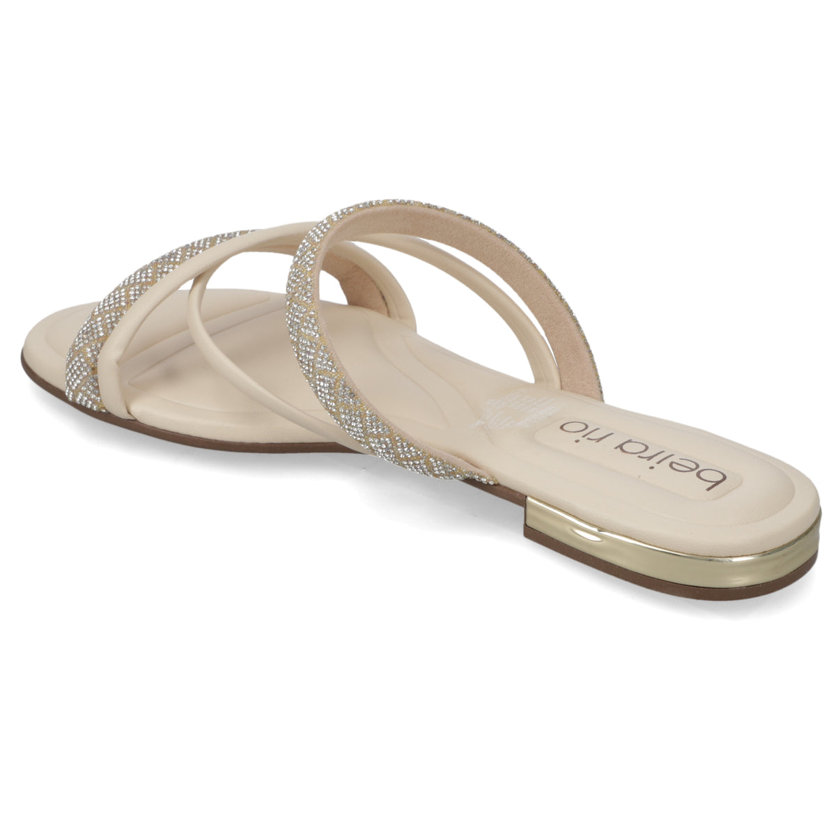 Sandalia Plana Crema Beira Rio Ecocuero 35 / Crema