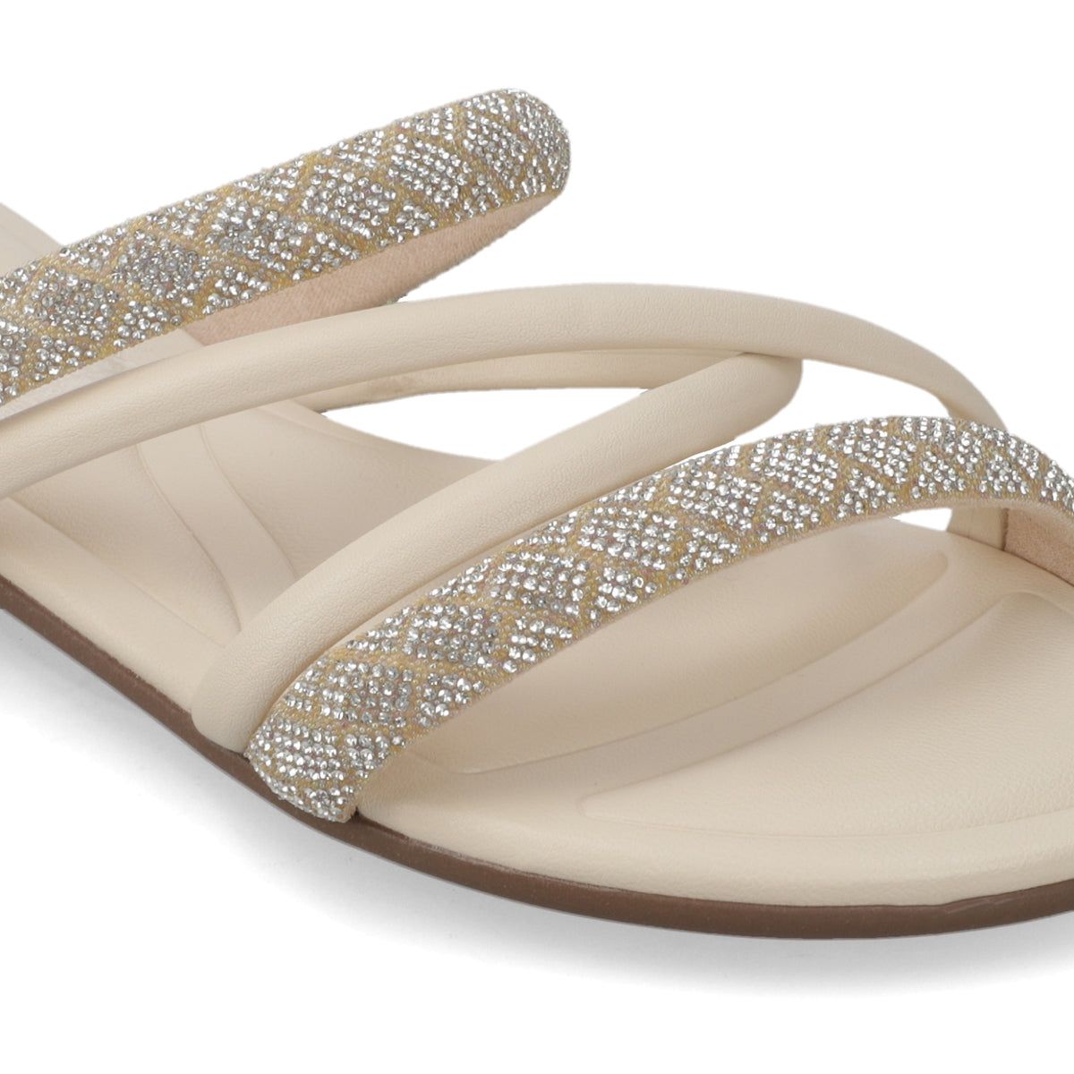 Sandalia Plana Crema Beira Rio Ecocuero 35 / Crema