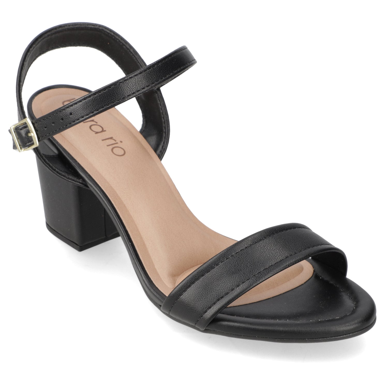 Sandalia Taco Ancho Medio Negro Beira Rio Ecocuero 34 / Negro