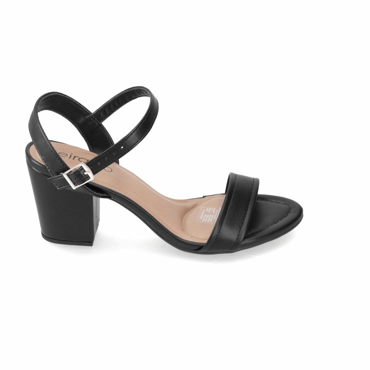 Sandalia Taco Ancho Medio Negro Beira Rio Ecocuero 34 / Negro