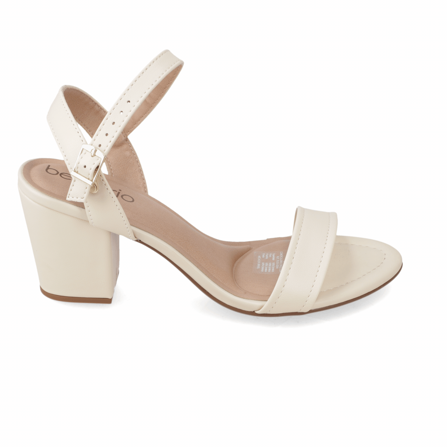 Sandalia Taco Ancho Medio Crema Beira Rio Ecocuero 34 / Crema