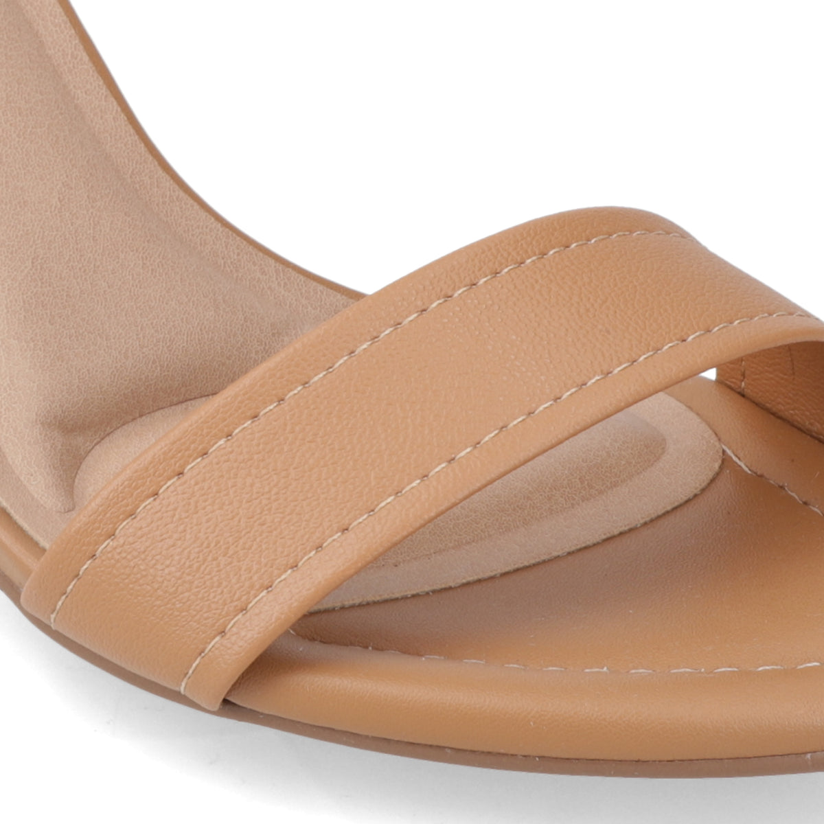 Sandalia Taco Ancho Medio Camel Beira Rio Ecocuero 34 / Camel