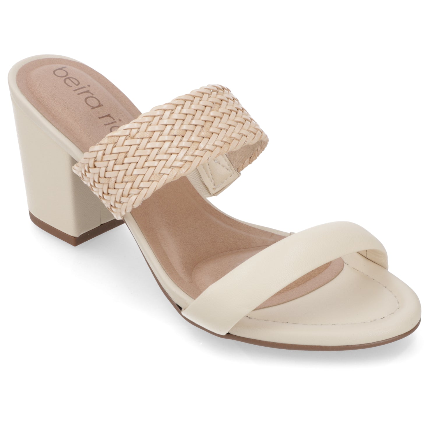 Sandalia Taco Ancho Medio Crema Beira Rio 34 / Crema