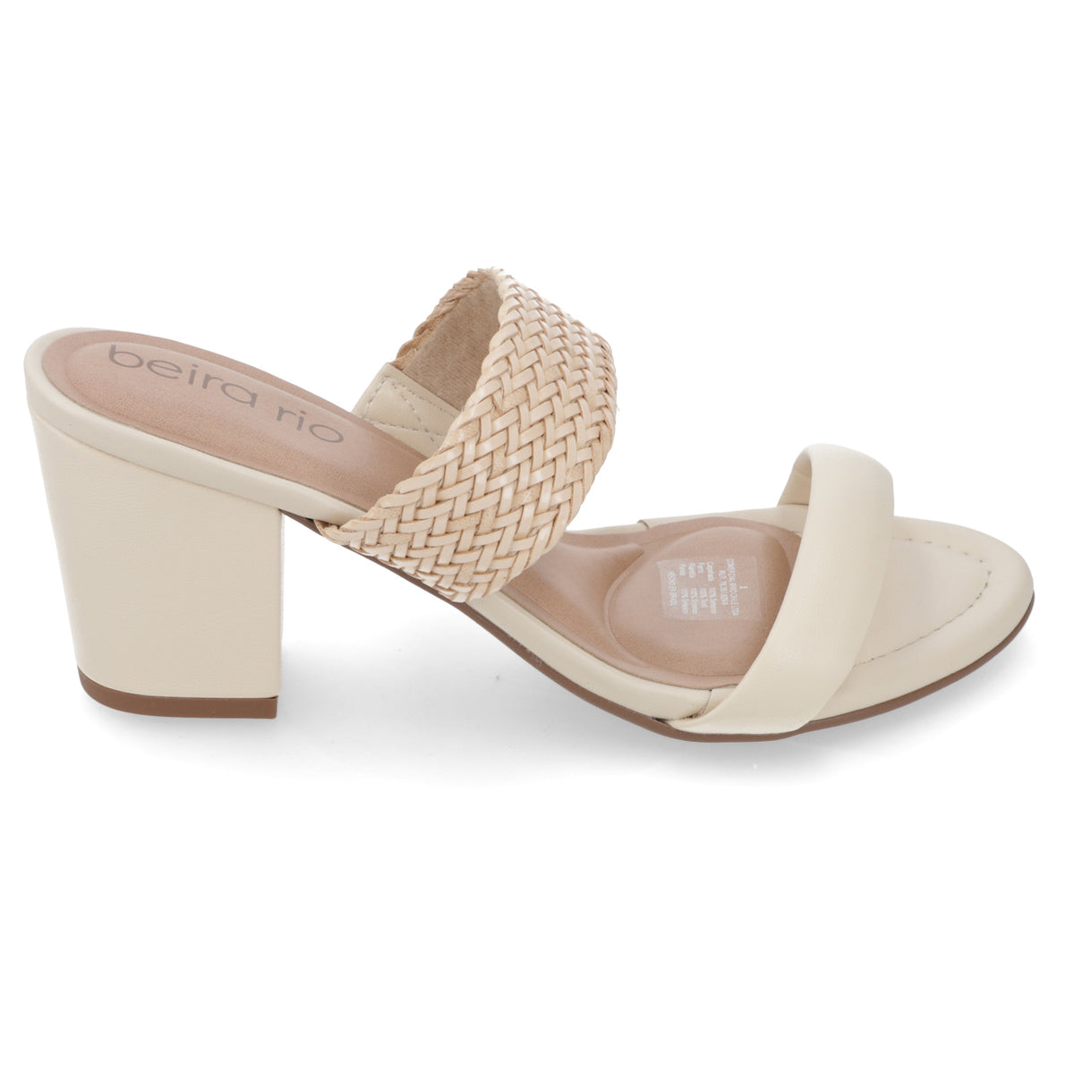 Sandalia Taco Ancho Medio Crema Beira Rio 34 / Crema