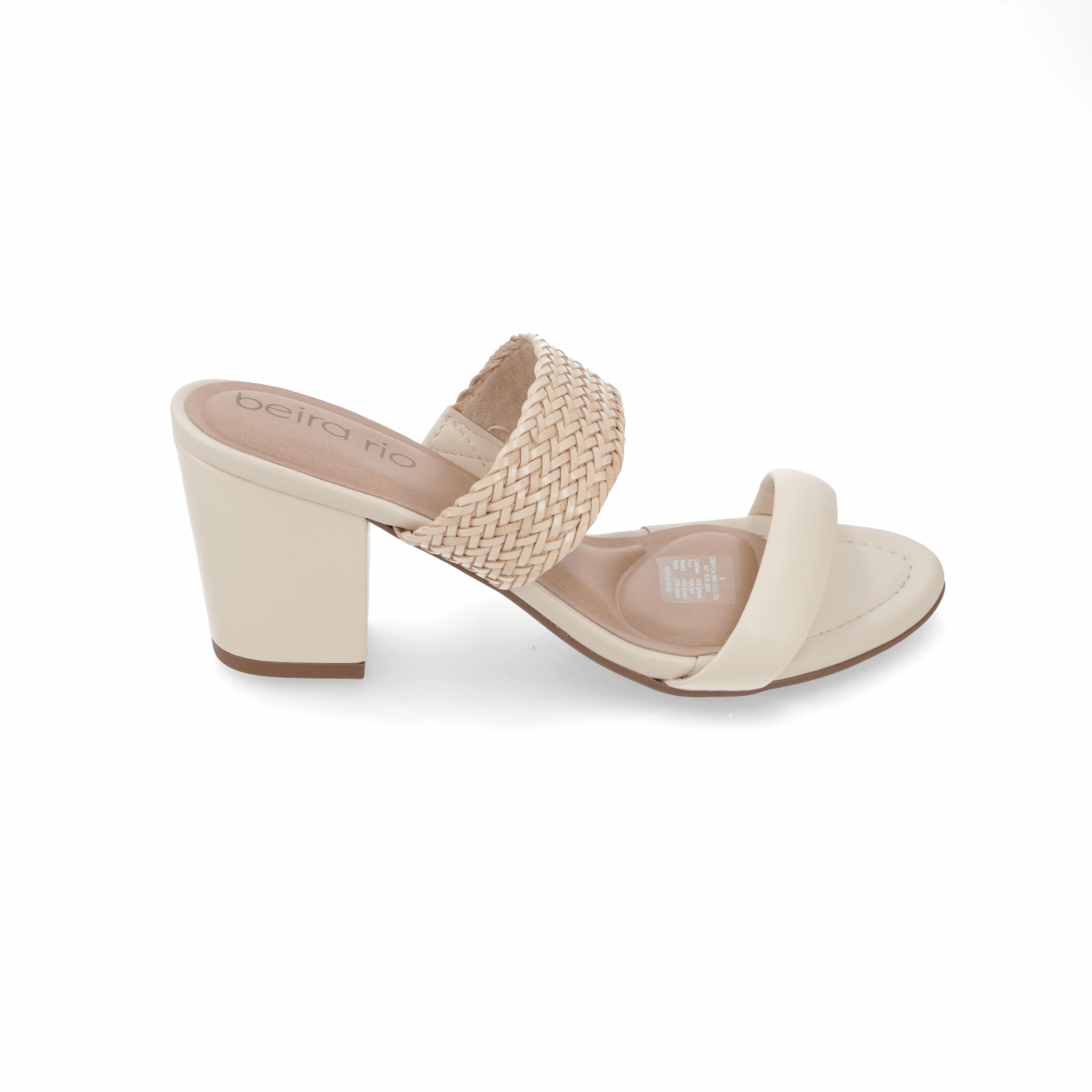 Sandalia Taco Ancho Medio Crema Beira Rio 34 / Crema