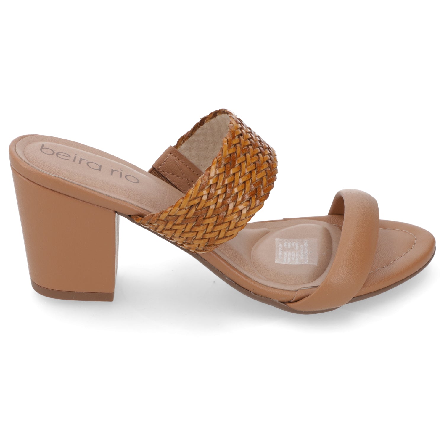 Sandalia Taco Ancho Medio Camel Beira Rio 34 / Camel