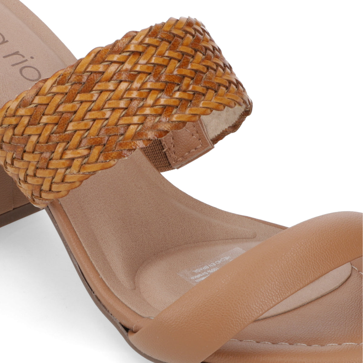 Sandalia Taco Ancho Medio Camel Beira Rio 34 / Camel