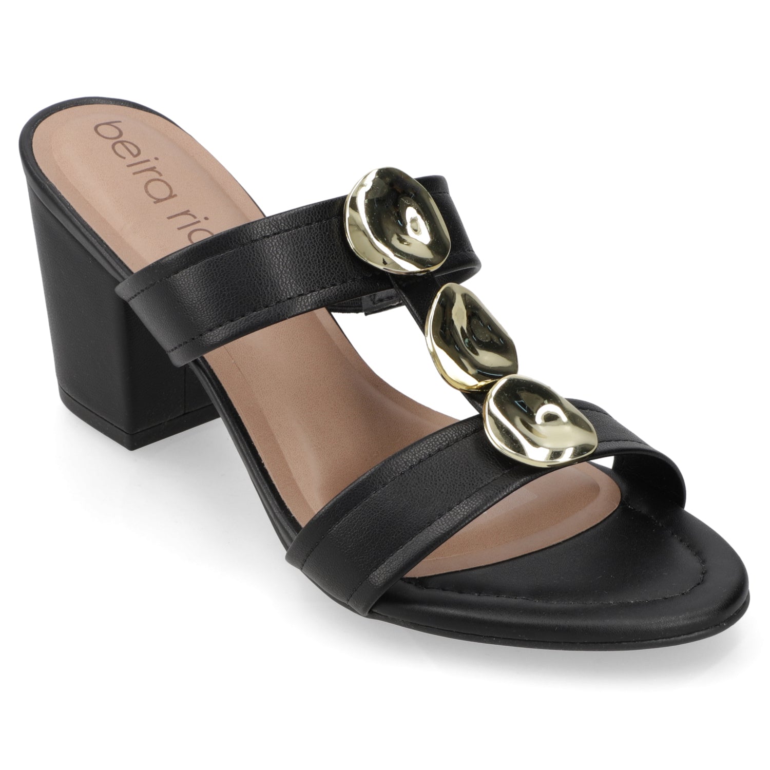 Sandalia Taco Ancho Medio Negro Beira Rio 34 / Negro