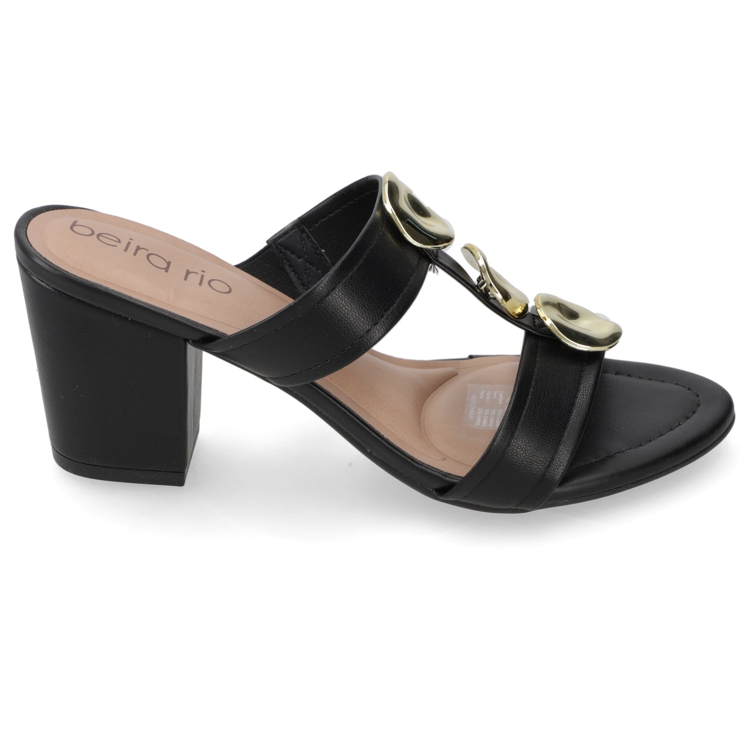 Sandalia Taco Ancho Medio Negro Beira Rio 34 / Negro