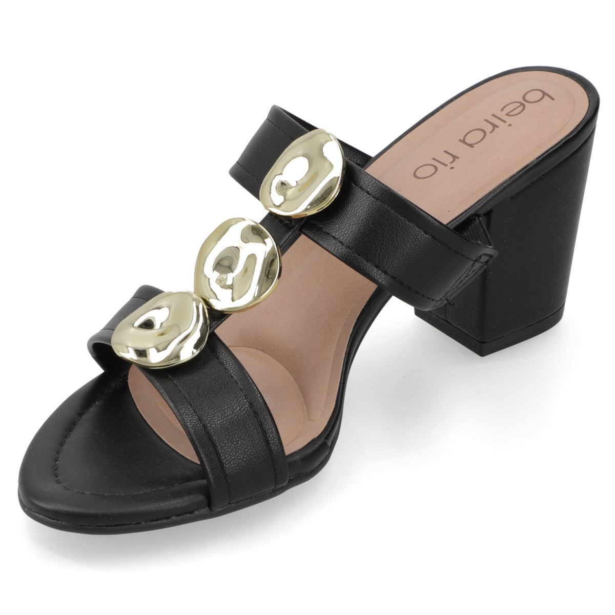 Sandalia Taco Ancho Medio Negro Beira Rio 34 / Negro