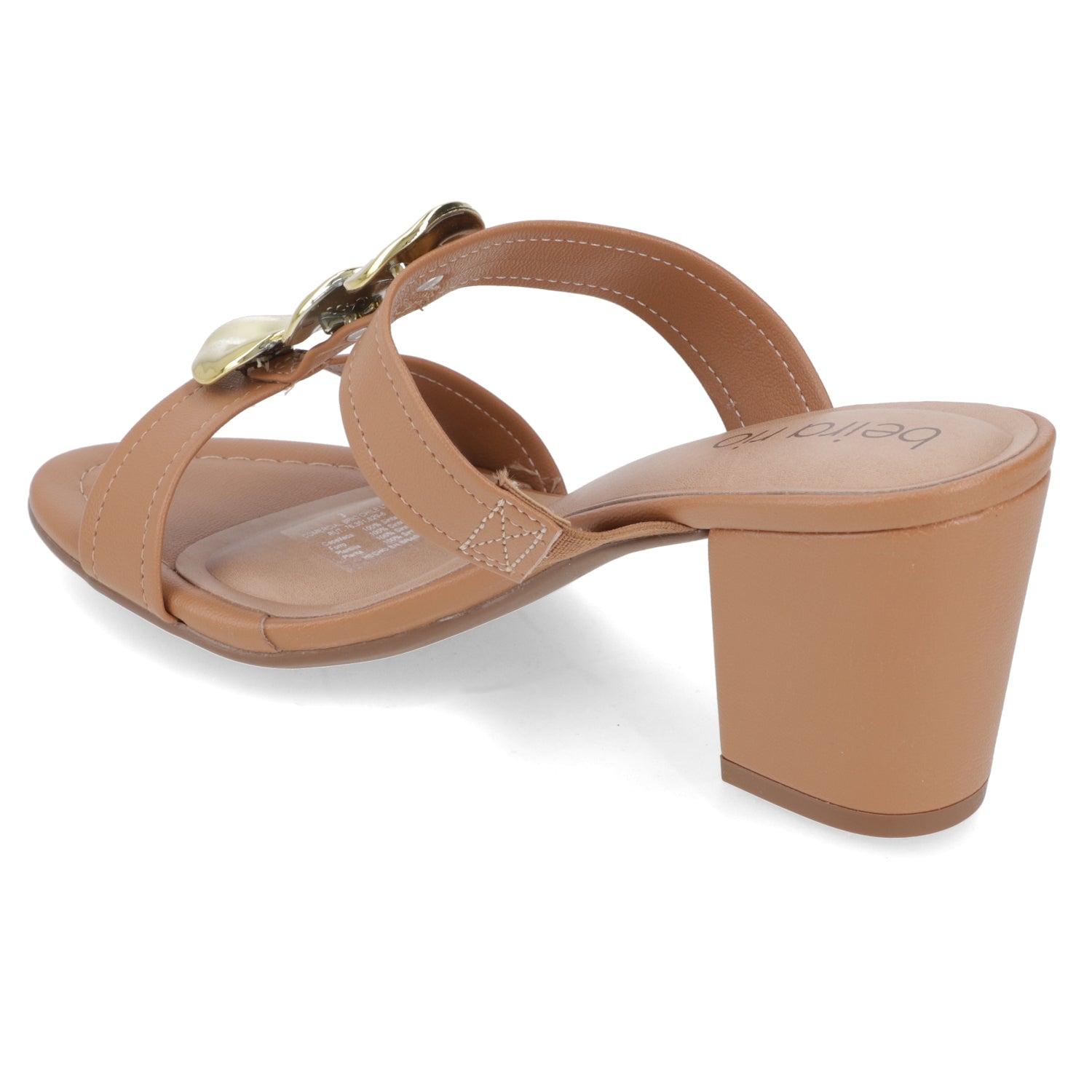 Sandalia Taco Ancho Medio Camel Beira Rio 34 / Camel