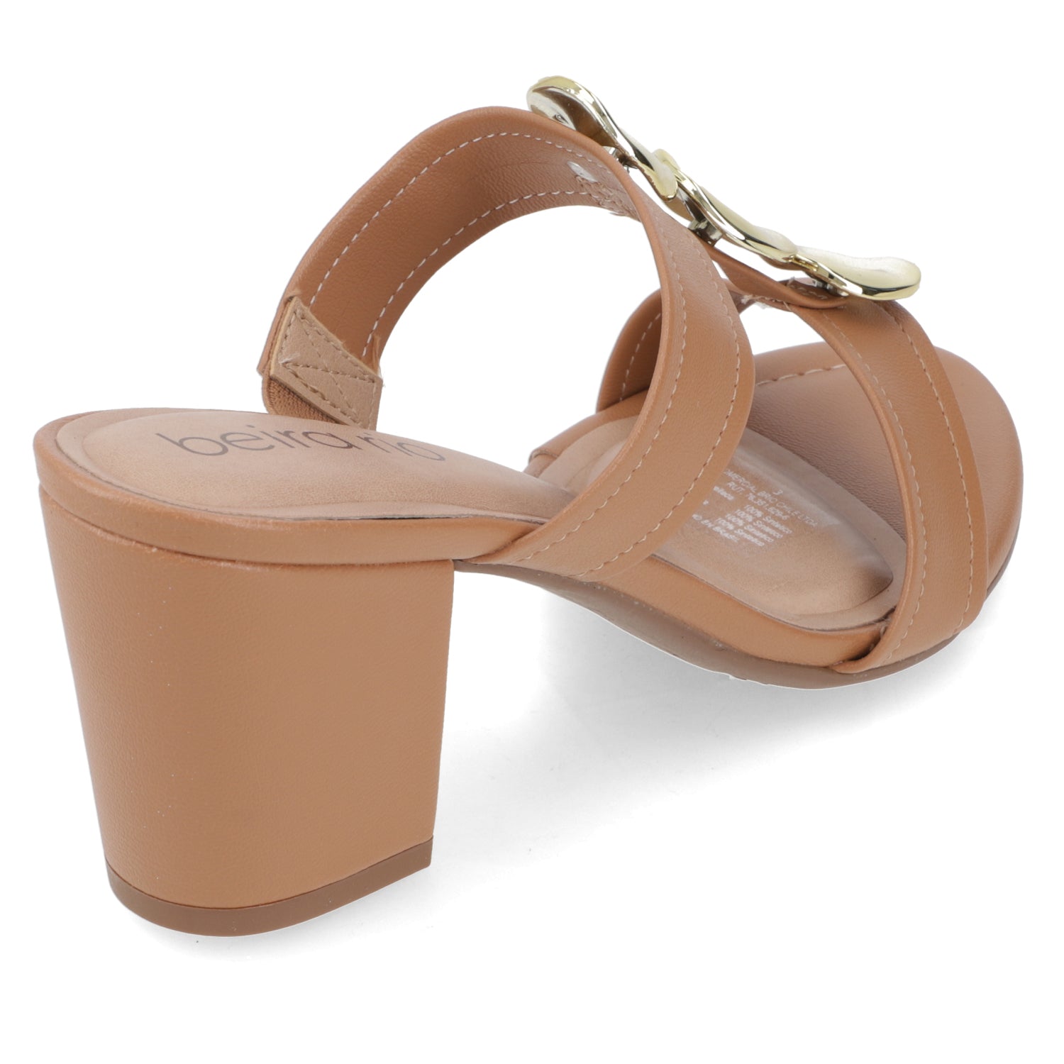 Sandalia Taco Ancho Medio Camel Beira Rio 34 / Camel