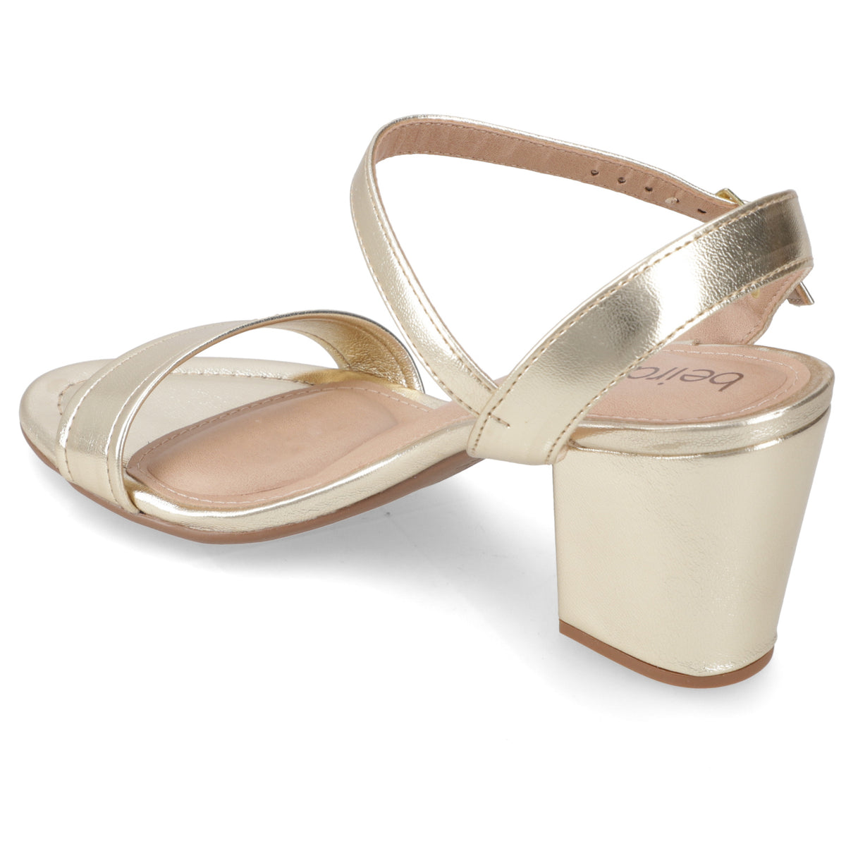 Sandalia Taco Ancho Medio Dorado Beira Rio Ecocuero Metalizado 34 / Dorado