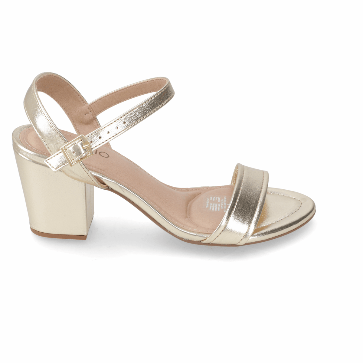 Sandalia Taco Ancho Medio Dorado Beira Rio Ecocuero Metalizado 34 / Dorado