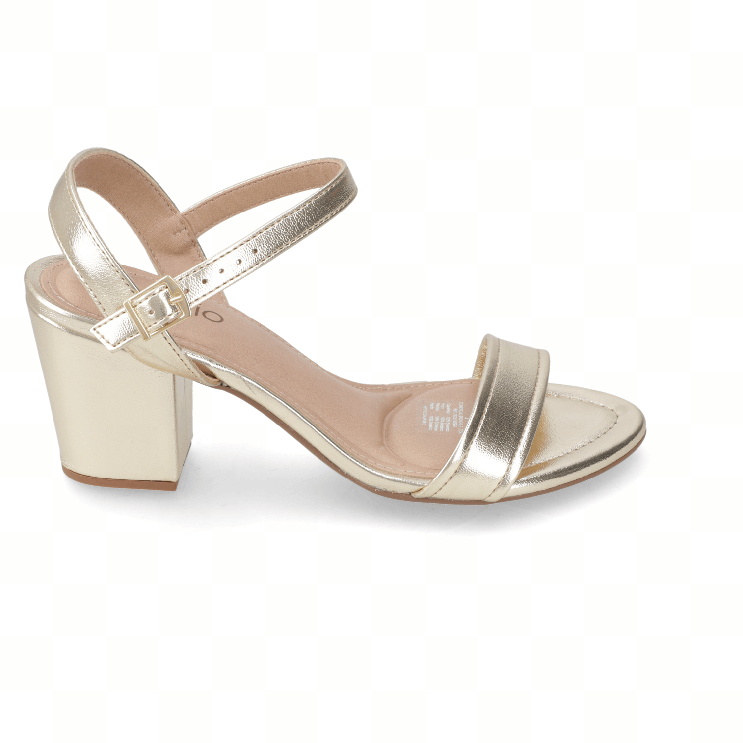 Sandalia Taco Ancho Medio Dorado Beira Rio Ecocuero Metalizado 34 / Dorado