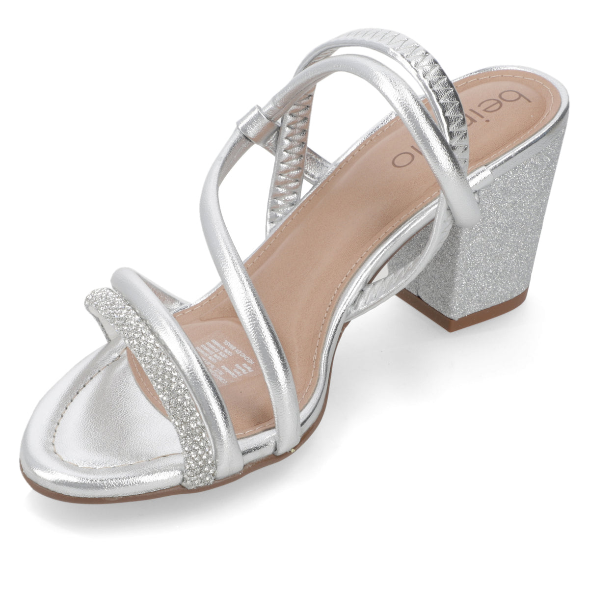 Sandalia Taco Ancho Medio Plateado Beira Rio 34 / Plateado