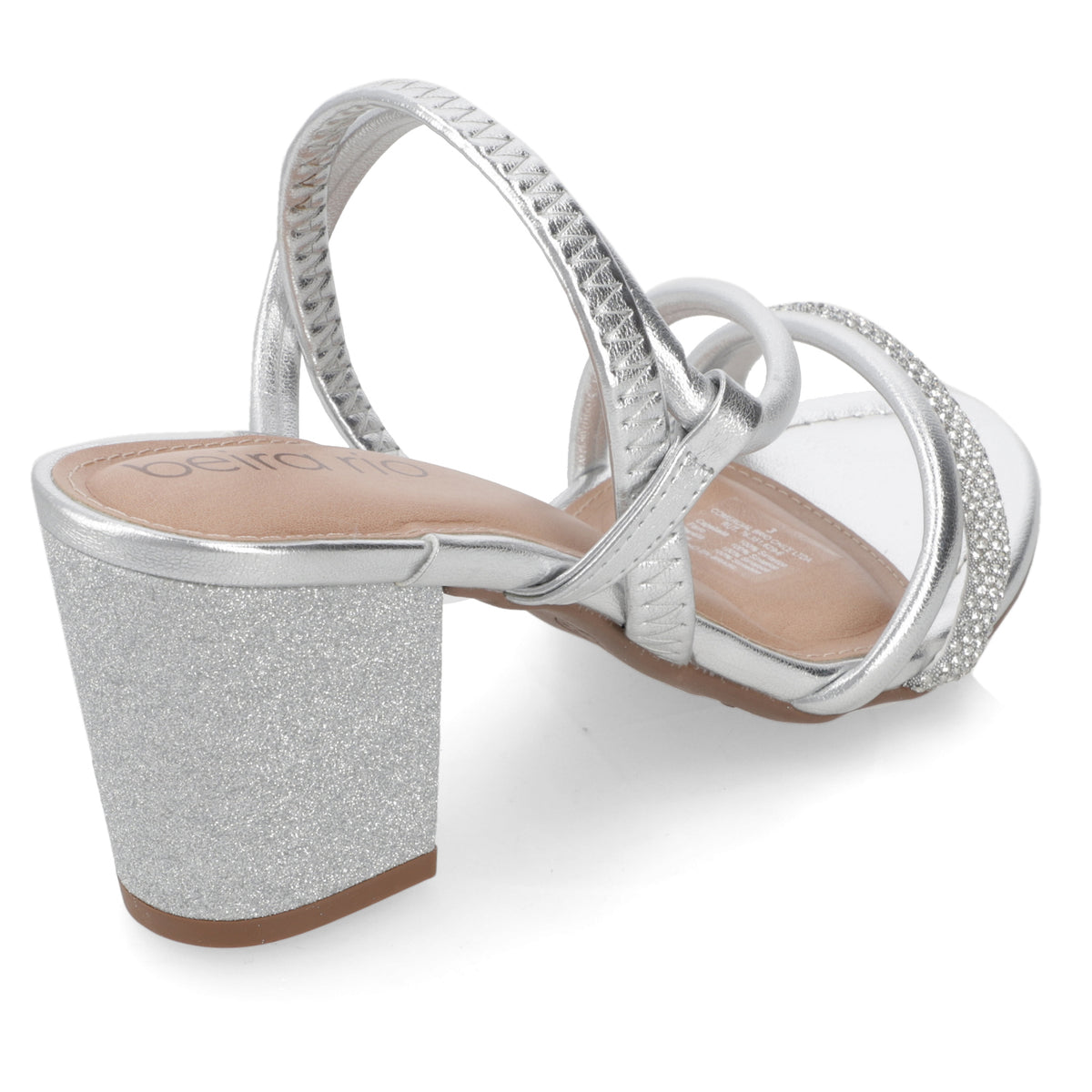 Sandalia Taco Ancho Medio Plateado Beira Rio 34 / Plateado