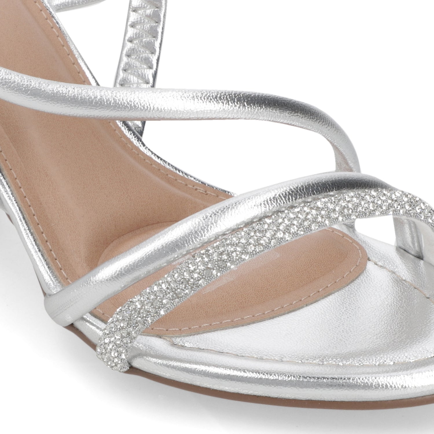 Sandalia Taco Ancho Medio Plateado Beira Rio 34 / Plateado