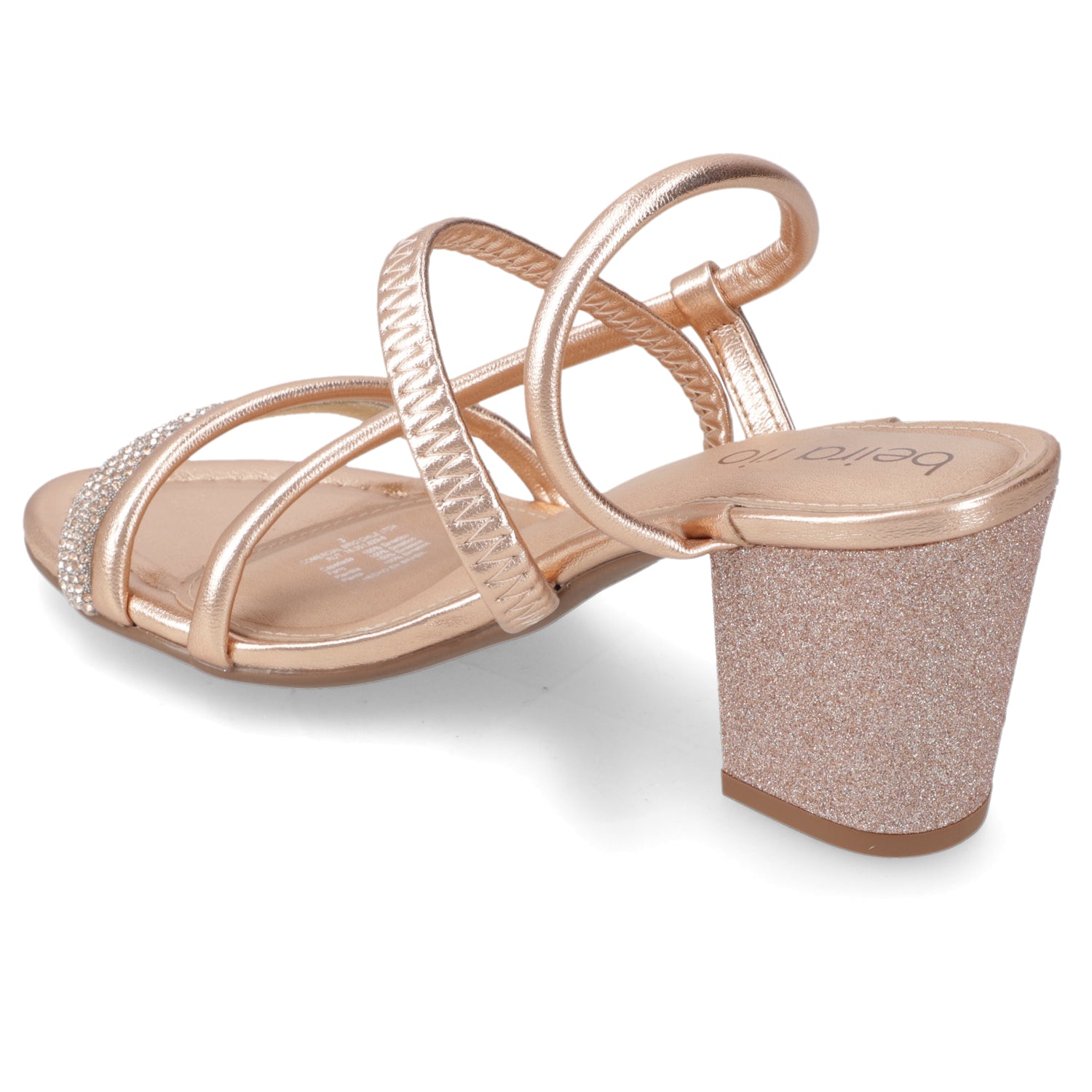 Sandalia Taco Ancho Medio Rose Gold Beira Rio 34 / Rose Gold
