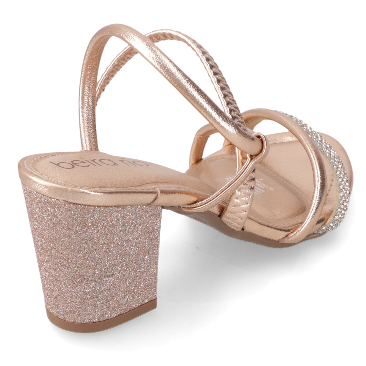 Sandalia Taco Ancho Medio Rose Gold Beira Rio 34 / Rose Gold