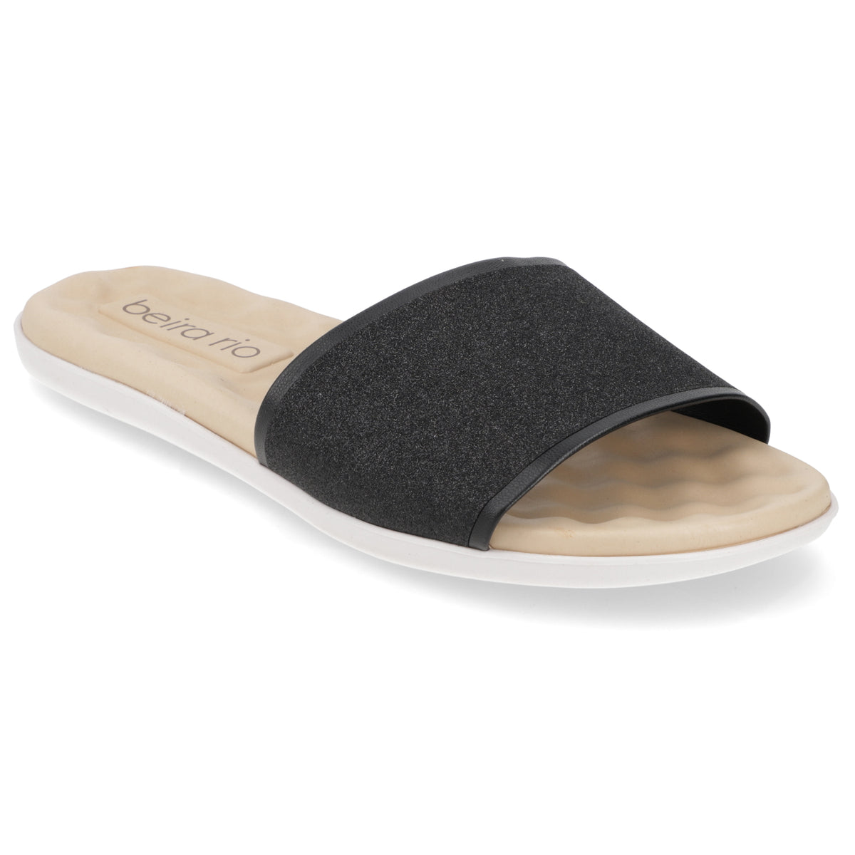 Sandalia Negro Beira Rio Textil Glitter 35 / Negro