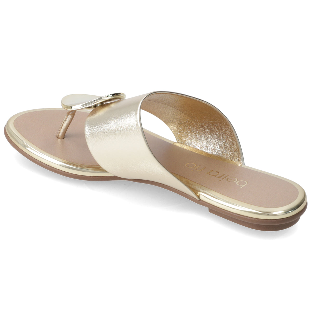 Sandalia Plana Dorada Beira Rio