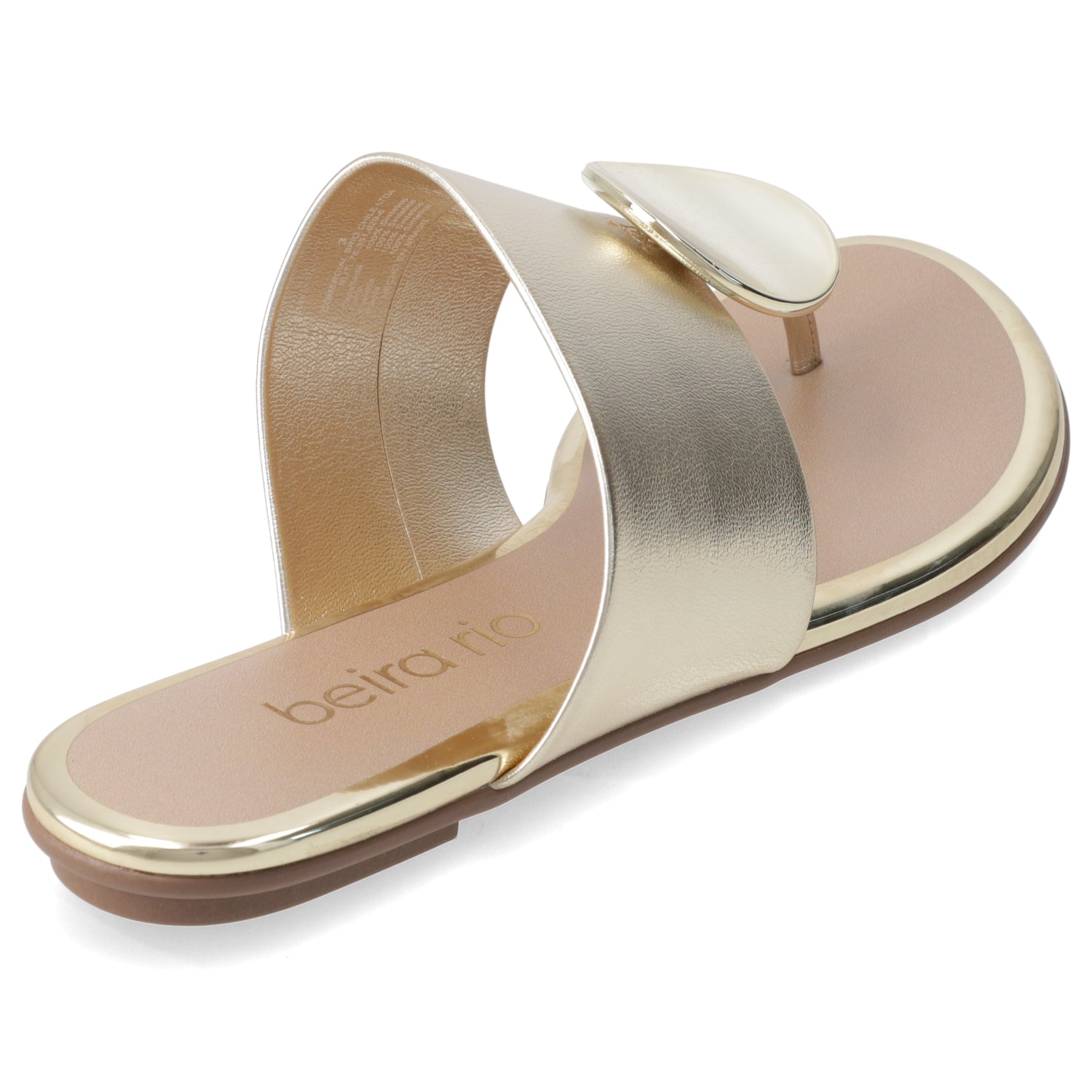 Sandalia Plana Dorada Beira Rio