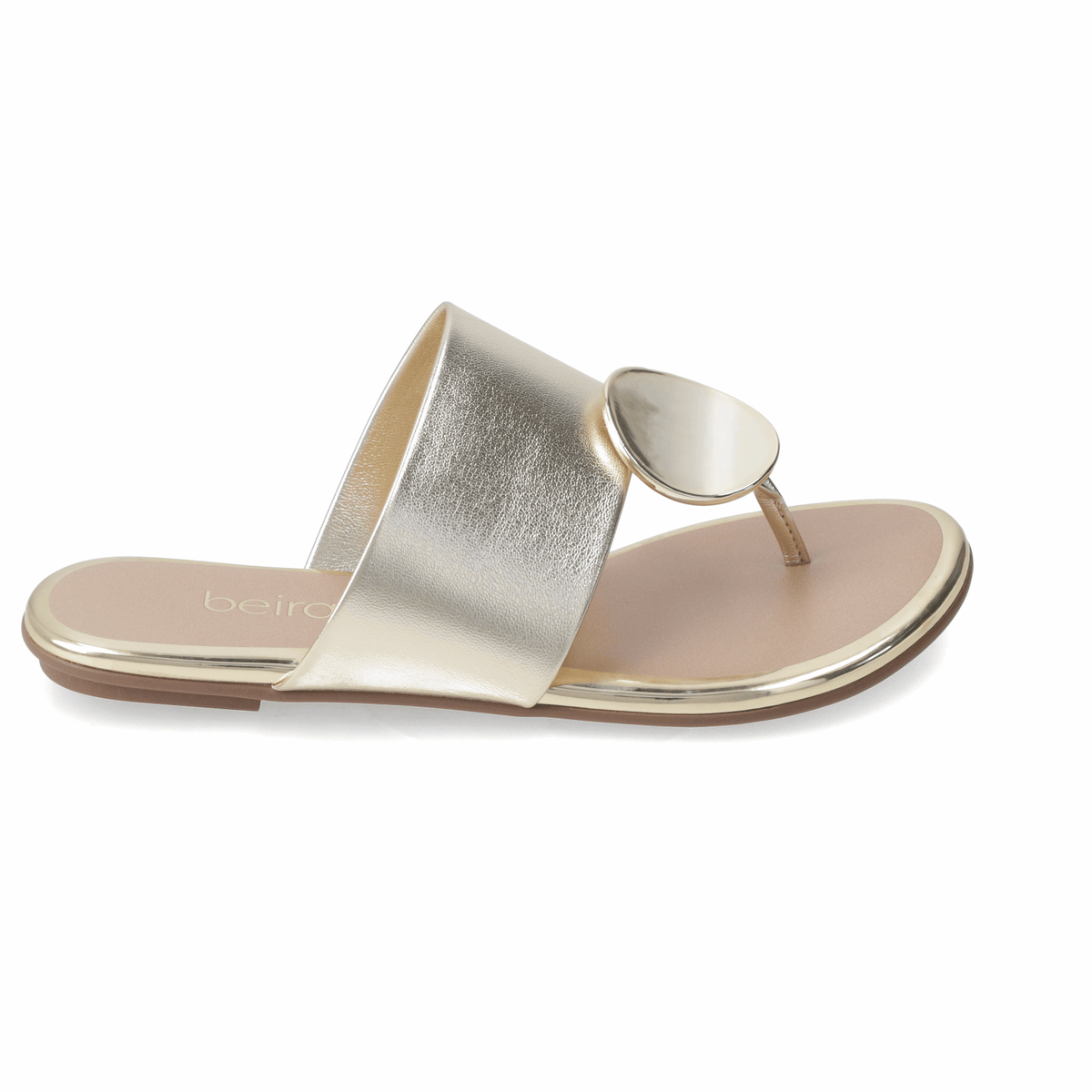 Sandalia Plana Dorada Beira Rio