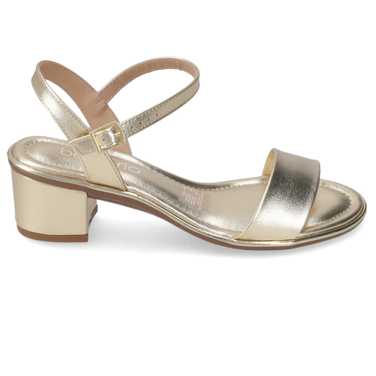 Sandalia Taco Ancho Dorado Beira Rio 35 / Dorado